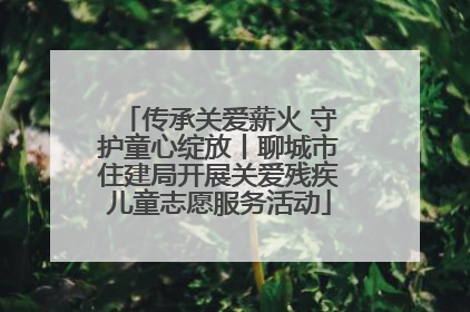 传承关爱薪火 守护童心绽放丨聊城市住建局开展关爱残疾儿童志愿服务活动