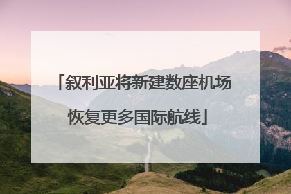叙利亚将新建数座机场 恢复更多国际航线