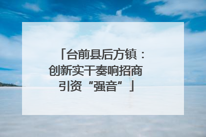 台前县后方镇：创新实干奏响招商引资“强音”