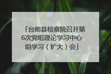 台前县检察院召开第6次党组理论学习中心组学习（扩大）会