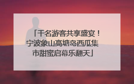 千名游客共享盛宴！宁波象山高塘岛西瓜集市甜蜜启幕乐翻天