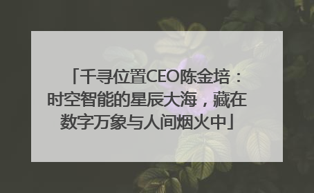 千寻位置CEO陈金培：时空智能的星辰大海，藏在数字万象与人间烟火中