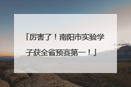 厉害了！南阳市实验学子获全省预赛第一！