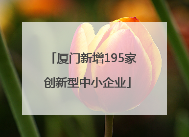 厦门新增195家创新型中小企业