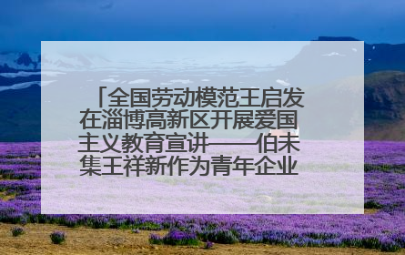 全国劳动模范王启发在淄博高新区开展爱国主义教育宣讲——伯未集王祥新作为青年企业家代表作主题演讲