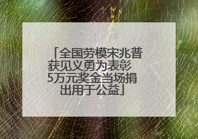 全国劳模宋兆普获见义勇为表彰 5万元奖金当场捐出用于公益