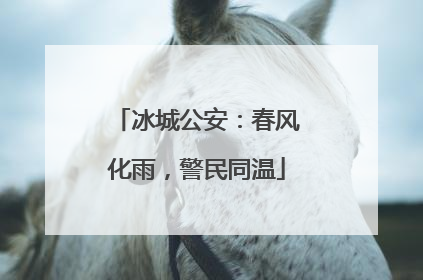 冰城公安：春风化雨，警民同温