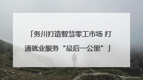 务川打造智慧零工市场 打通就业服务“最后一公里”