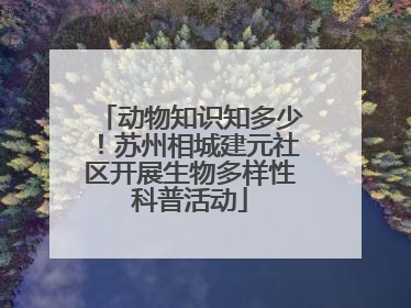 动物知识知多少！苏州相城建元社区开展生物多样性科普活动