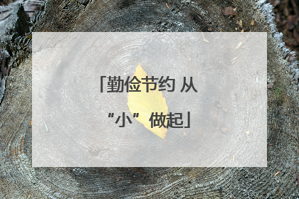 勤俭节约 从“小”做起