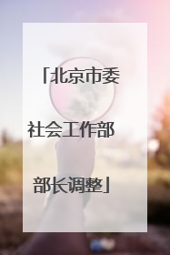 北京市委社会工作部部长调整