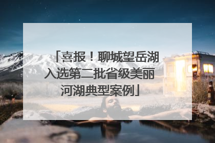 喜报！聊城望岳湖入选第二批省级美丽河湖典型案例