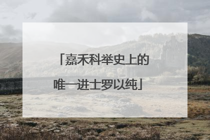 嘉禾科举史上的唯一进士罗以纯