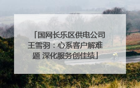 国网长乐区供电公司王雪羽：心系客户解难题 深化服务创佳绩