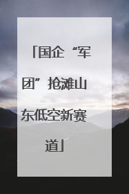 国企“军团”抢滩山东低空新赛道