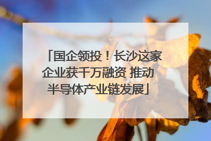 国企领投！长沙这家企业获千万融资 推动半导体产业链发展
