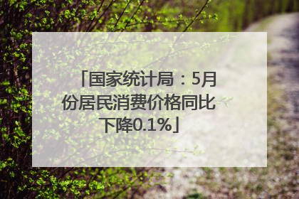 国家统计局：5月份居民消费价格同比下降0.1%