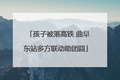 孩子被落高铁 曲阜东站多方联动助团圆