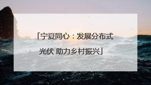 宁夏同心：发展分布式光伏 助力乡村振兴