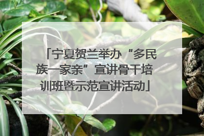 宁夏贺兰举办“多民族一家亲”宣讲骨干培训班暨示范宣讲活动