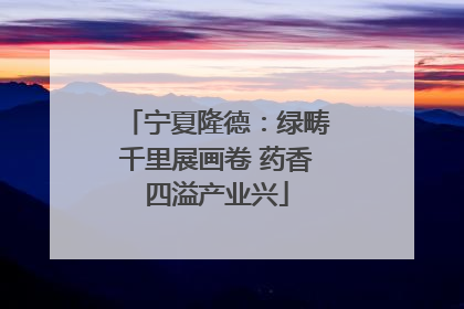 宁夏隆德：绿畴千里展画卷 药香四溢产业兴