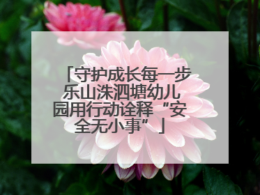 守护成长每一步 乐山洙泗塘幼儿园用行动诠释“安全无小事”