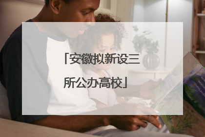 安徽拟新设三所公办高校