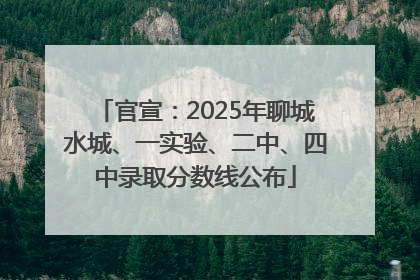 官宣：2025年聊城水城、一实验、二中、四中录取分数线公布