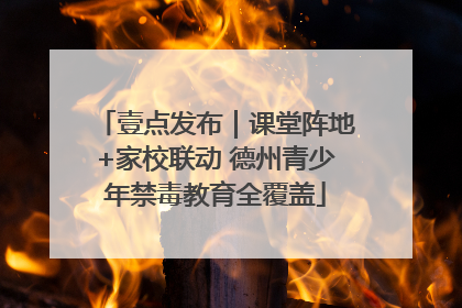 壹点发布｜课堂阵地+家校联动 德州青少年禁毒教育全覆盖