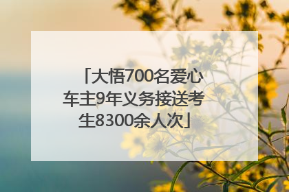 大悟700名爱心车主9年义务接送考生8300余人次