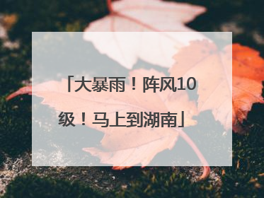 大暴雨！阵风10级！马上到湖南
