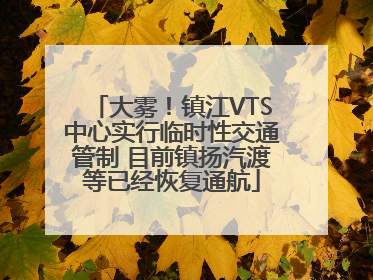 大雾！镇江VTS中心实行临时性交通管制 目前镇扬汽渡等已经恢复通航