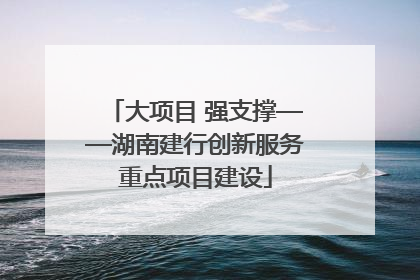 大项目 强支撑——湖南建行创新服务重点项目建设