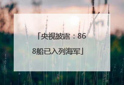 央视披露：868船已入列海军