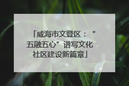 威海市文登区：“五融五心”谱写文化社区建设新篇章