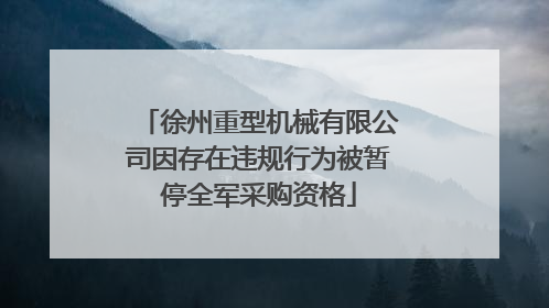 徐州重型机械有限公司因存在违规行为被暂停全军采购资格