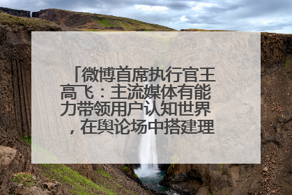 微博首席执行官王高飞：主流媒体有能力带领用户认知世界，在舆论场中搭建理性的讨论空间