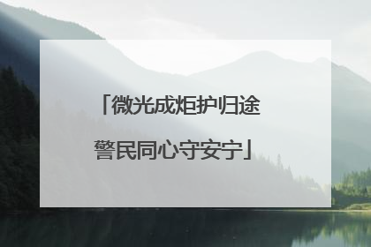 微光成炬护归途 警民同心守安宁