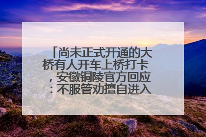 尚未正式开通的大桥有人开车上桥打卡，安徽铜陵官方回应：不服管劝擅自进入，已采取措施