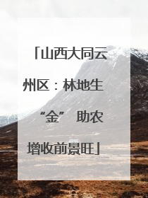 山西大同云州区：林地生“金” 助农增收前景旺