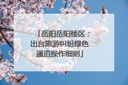 岳阳岳阳楼区：出台旅游纠纷绿色通道操作细则