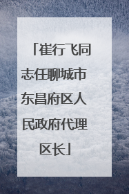 崔行飞同志任聊城市东昌府区人民政府代理区长