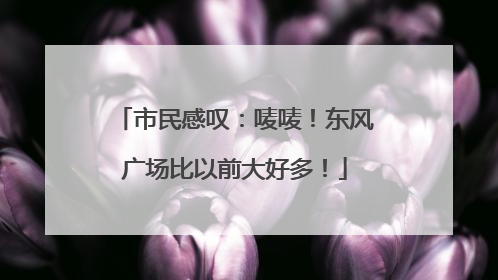 市民感叹：唛唛！东风广场比以前大好多！