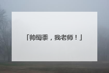 帅蜀黍，我老师！