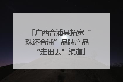 广西合浦县拓宽“珠还合浦”品牌产品“走出去”渠道