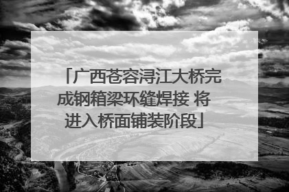 广西苍容浔江大桥完成钢箱梁环缝焊接 将进入桥面铺装阶段