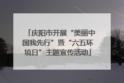 庆阳市开展“美丽中国我先行”暨“六五环境日”主题宣传活动