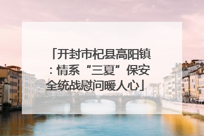 开封市杞县高阳镇：情系“三夏”保安全统战慰问暖人心