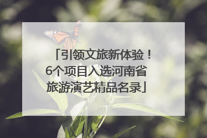 引领文旅新体验！6个项目入选河南省旅游演艺精品名录