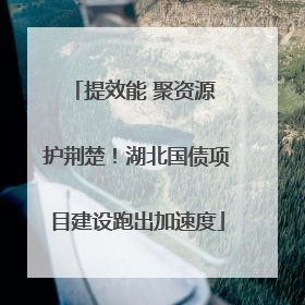 提效能 聚资源 护荆楚！湖北国债项目建设跑出加速度